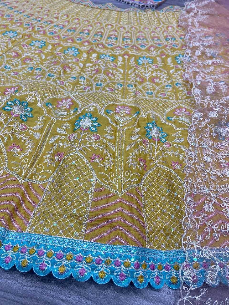 Kasturi Silk Embroidered Sequins Lehenga With Cancan - MYLUXURY LANE ENTERPRISE